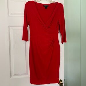 Lauren Ralph Lauren Red Draped Dress